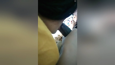 Handjob of a horny brunette in homemade webcam scene