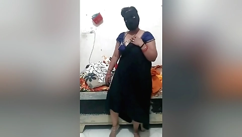 Beautiful girl in hot outfit naked on the bed on the camera