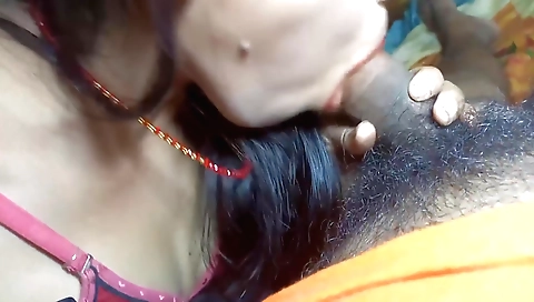 Indian teen 18+ is doing a blowjob for her boyfriend