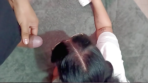 Indian brunette teaches her student with math homework