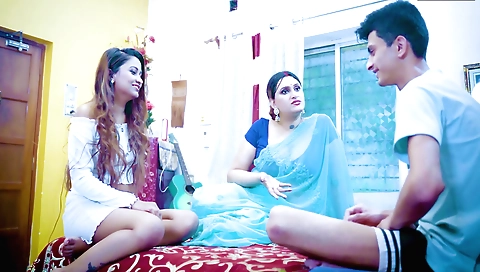 Indian stepmom teaches her stepson how to fuck a throbbing cock