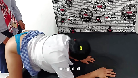 Indian girls taught by a horny teacher in the classroom