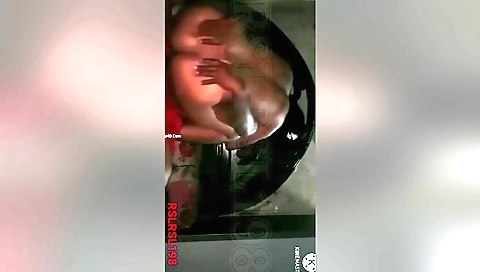 Brunette indian milf rides her husband on a webcam