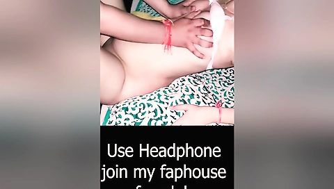 Indian wife and her husband having fun in the bedroom