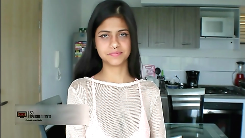 Indian brunette gets her pussy fucked on the porch