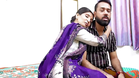 Indian brunette fucked in missionary and cowgirl positions