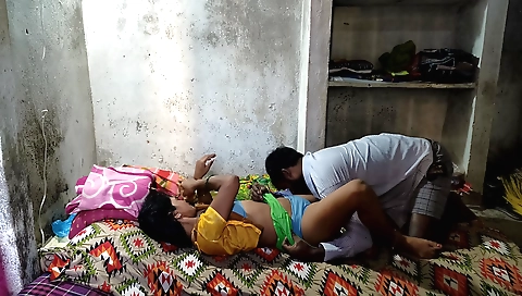 A sexy brunette girl gets her hairy snatch filled to it