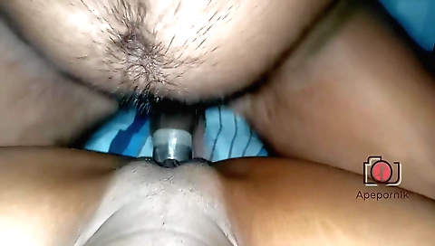 Amateur porn video with a lovely woman in a pink dress