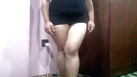 Asian chick in a black bikini masturbates in the nude