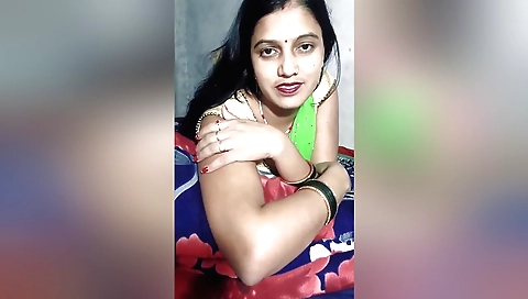 Indian girl and horny boyfriend share the bed at hotel room