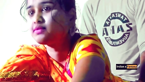 Indian amateur in red dress fuck and bhabhi at the same time