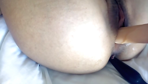 Tight jeans and panties and anal fuck with a vibrator