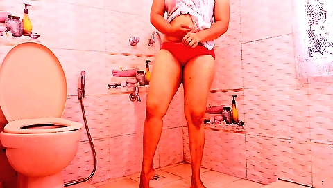 Hot female made her clothes and hair out of her body