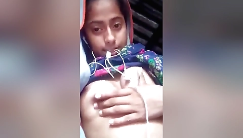 Girl in amateur web camera shows her beautiful body