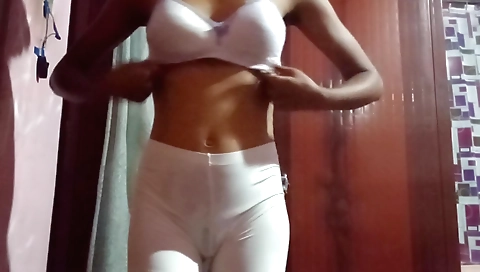 Sexy amateur girl in Indian lingerie filmed on the webcam