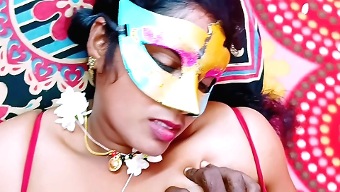 Indian stepdaughter is having a nice blowjob with stepfather