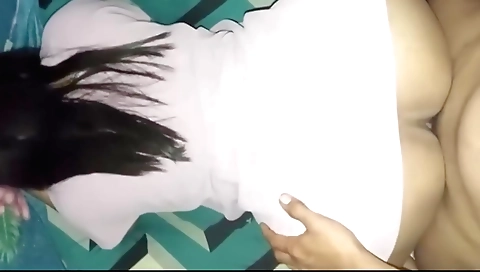 Stunning amateur brunette girl naked on the bedroom bed