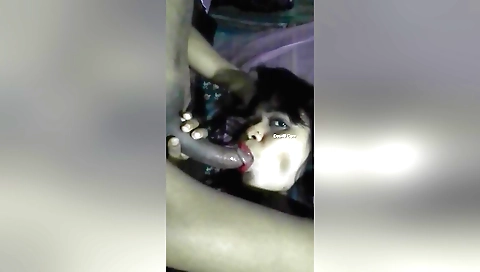 Teen blonde sucking dick and enjoying it in webcam video