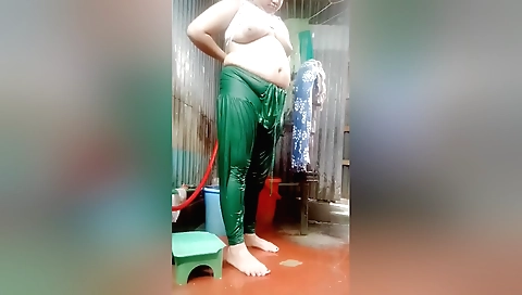 Horny amateur brunette shows off her big tits and ass