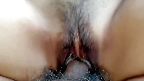 Indian girl with a hairy pussy is making out with a guy