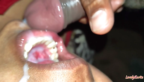 Busty blonde made her boyfriend cum inside her mouth