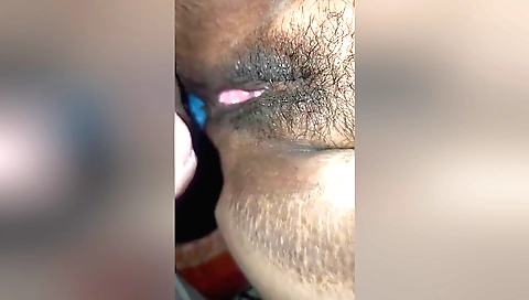 Indian babe fucks herself on the bed and she is hairy