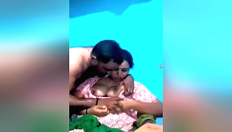 Indian girl in her home is having fun with her boobs