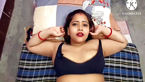 Big tits brunette with a natural body is having a hard sex