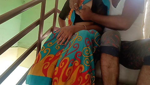 Indian wife enjoys her boyfriend fucking with her in the balcony