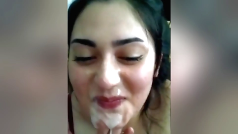 Indian babe with huge boobs and a beautiful face getting a facial