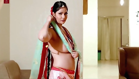 Saree strip and fucks her lover with her big thighs