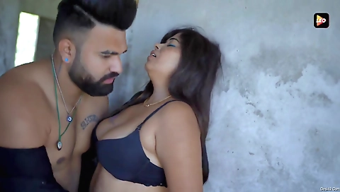 Brunette woman with big tits in outdoor is taken outdoors