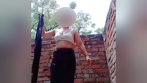 Indian brunette takes a shower and masturbates in hd porn