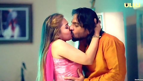 Horny brunette with large tits is on her side in hd porn